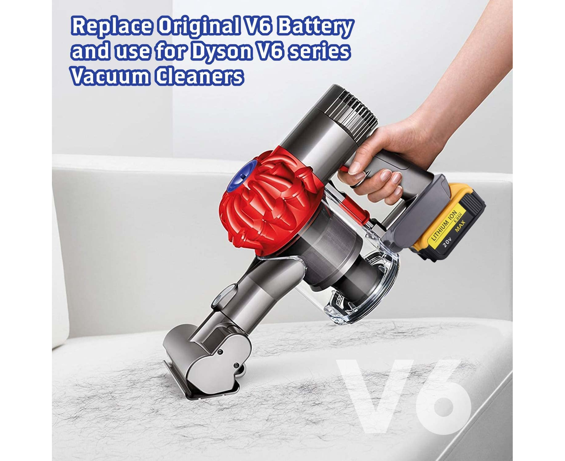Upgraded 5.0Ah For Dyson DC34 DC44 Animal DC45 Cordless Vacuum