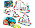 Changeable Track with LED Light Race Car Flexible Electric Bendable Car Toy-Style 4