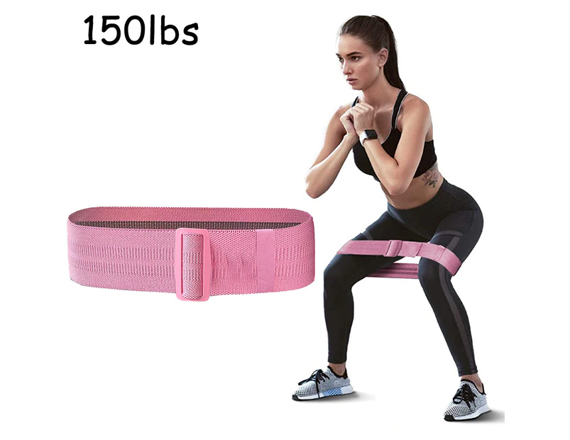 Resistance Bands Set for Legs and Butt Adjustable Workout Bands Exercise Bands, Non Roll Up Non-Slip Fabric Booty Bands, High Elastic Squat Bands - Pink