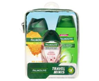 Palmolive Travel Minis Pack, Antibacterial Hand Sanitiser 48mL, Hair Shampoo & Conditioner 90mL, Body Wash 100mL