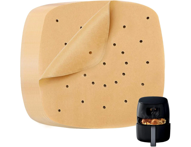 Katbite 7.9 inch 200 PCS Air Fryer Liners Square, Unbleached Air