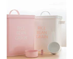 Rice Bucket Pet Dog Food Sealed Storage Tank Moisture-proof Barrel with Spoon-White