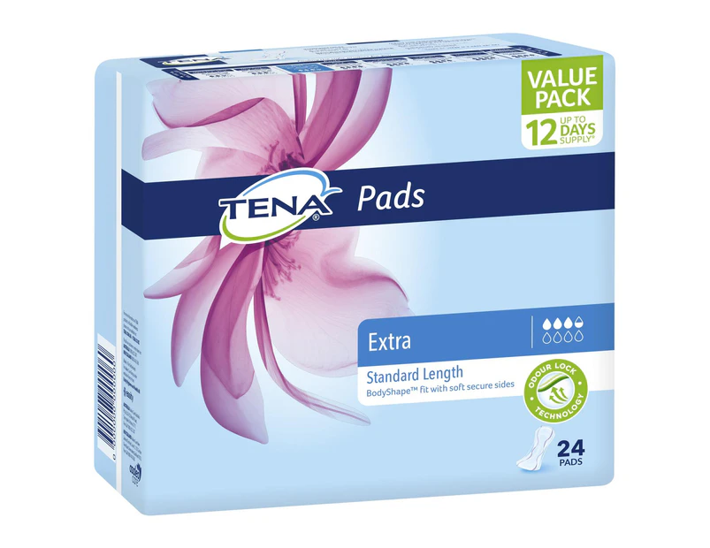 TENA Pads Extra Standard Length 24 Pack