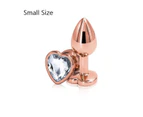 Rose Gold Metal Butt Plug Jewellery Rhinestone Anal Sex Toys - Pink