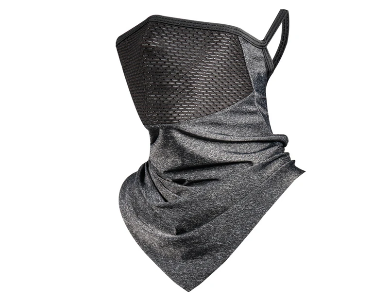 Universal Cycling Scarf Multiple Wearing Ways Dust-proof Sun Protection Cycling Face Scarf for Outdoor-Dark Gray Ice-silk