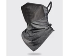 Universal Cycling Scarf Multiple Wearing Ways Dust-proof Sun Protection Cycling Face Scarf for Outdoor-Dark Gray Ice-silk