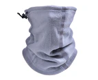 Neck Warmer Scarf Skin-friendly Breathable Reflective Design Winter Circle Loop Scarves for Outdoor-Light Grey Polyester