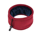 Neck Warmer Scarf Skin-friendly Breathable Accessory Winter  Circle Loop Scarves for Outdoor-Date Red Polyester