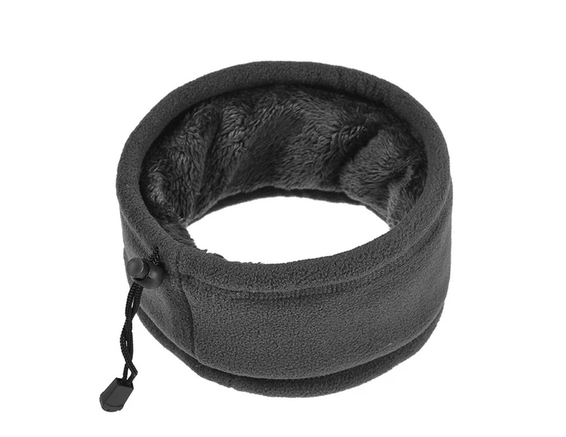 Neck Warmer Scarf Skin-friendly Breathable Accessory Winter  Circle Loop Scarves for Outdoor-Dark Gray Polyester