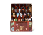 Bangin' BBQ Sauce Variety Pack in a Travel Themed Suitcase, Set of 15
