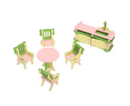 Wooden Miniature Doll House Furniture Room Set Toy Xmas Gift for Child Kids-Guest Room