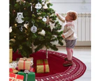 90cm Knitted Christmas Tree Skirt with Thick Christmas Tree Snowflake Rustic Holiday Decoration Carpet Foot Cover Christmas Tree Skirt