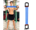 Adjustable Chest Expander 5 Ropes Resistance Exercise System Bands Strength Trainer for Home Gym Muscle Training Exerciser - Blue
