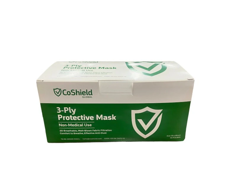 50 pcs Disposable Face Masks 3ply – blue - 1 box