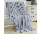 Polyester Soft Warm Solid Color Blanket Sleep Cover Rug for Home Bedroom Bedding-Dark Grey