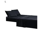 1 Set Bedding Sheet Wear Resistant Anti-fade Fabric Wrinkle Resistant Bed Sheet Pillowcase Set for Home-Navy Blue