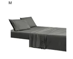 1 Set Bedding Sheet Wear Resistant Anti-fade Fabric Wrinkle Resistant Bed Sheet Pillowcase Set for Home-Dark Gray