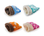 Polka Dot Lovely Plush Sleeping Bag Mini Pet Bed Nest for Guinea Pig Hamster-Blue