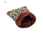 Pets Hamster Rabbit Dot Heart Print Winter Warm Bed House Mat Plush Bag Nests-D