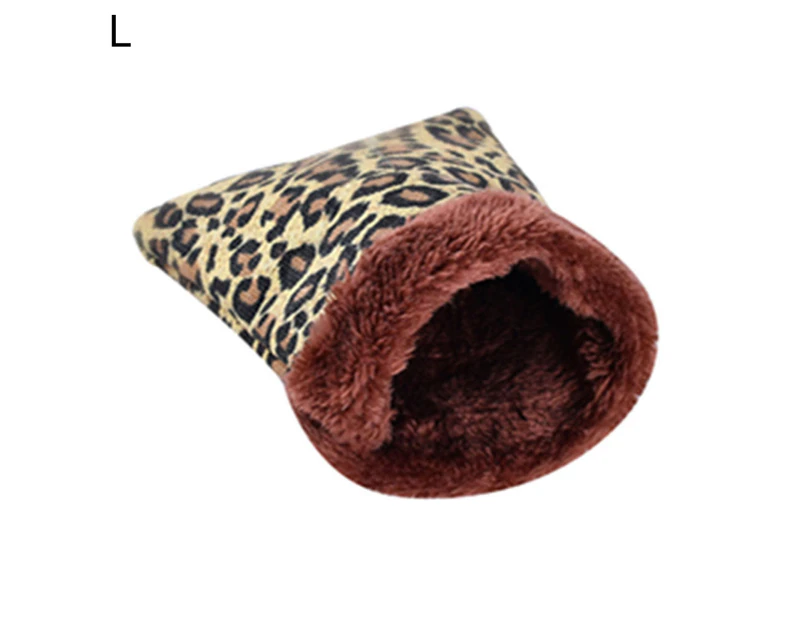 Pets Hamster Rabbit Dot Heart Print Winter Warm Bed House Mat Plush Bag Nests-D