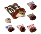 Pets Hamster Rabbit Dot Heart Print Winter Warm Bed House Mat Plush Bag Nests-C