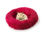 Hamster Mat Arctic Velvet Warm Round Shape Cushion Rabbit Parrot Pet Nest Pad-Blue