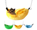Hamster Parrot Cotton Nest Hanging Banana Cabin Swing House Bed Pet Supplies-Blue