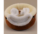 Pet Nest Dual-purpose Bear Design Flannel Warm Hamster Bed Squirrel House for Small Animals-Small Bear