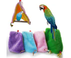 Warm Plush Bird Sleeping Hanging Parrot Budgie Parakeet Swing Nest Cage Bell-Blue