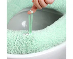 Toilet Seat Cushion Ultra Soft Keep Warm Universal Toilet Seat Pad Closestool Warmer with Handle Bathroom Accessories-Green
