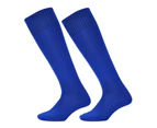 Long Tube Socks Breathable Sweat Absorption No Odor Elastic Long Tube Socks for Playing Football-Color Blue - Color Blue