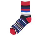 Spring Autumn Fashion Men Colorful Stripe Middle Tube Elastic Soft Cotton Socks-2292C - 2292C