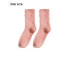 1 Pair Warm Keeping More Thicken Women Socks Coral Fleeve Practical Ultra-soft Winter Socks for Daily Wear-Pink - Pink