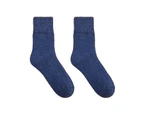 1 Pair Eye-catching Socks Perfect Gifts Colorful Soft Unisex Solid Long Socks for Winter-Blue Women - Blue Women