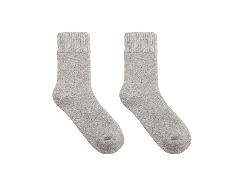 1 Pair Eye-catching Socks Perfect Gifts Colorful Soft Unisex Solid Long Socks for Winter-Light Grey Men - Light Grey Men
