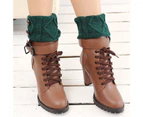 1 Pair Boot Knit Cuffs Easy to Match Soft Acrylic Fiber Short Crochet Leg Warmers for Women-Atrovirens - Atrovirens