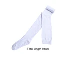 1 Pair Women Stockings Solid Color Warm Autumn Winter Long Tube Slim Socks for Student-White - White