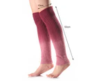 1 Pair Women Leg Warmers Knitted Gradient Color Autumn Winter Windproof Cold Resist Boot Cuffs for Yoga-Red - Red