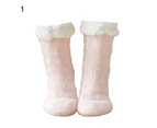 1 Pair Women Socks Dot Plush Autumn Winter Sweet Lightweight Floor Socks for Living Room-1 - 1