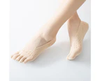 1 Pair Invisible Socks Funny Toe Solid Color High Elasticity Quick Dry for Sports-Skin Color - Skin Color