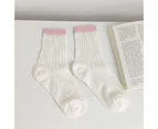1 Pair Women Socks Super Breathable Thin Contrast Colors Anti-deformed Hollow Out Mesh Candy Colors Super Soft Lady Stocking for Cycling-Pink & White - Pink & White