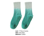 1 Pair Women Stocking Contrast Color Material Bright Colors Soft Sweat Absorption High Elasticity Anti-slip Stretchy Yoga Long Socks Fitness Socks-Green - Green