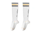 1 Pair Compression Stockings Striped Stretchy Long Tube Anti-Fatigue Sporty Socks for Running Climbing Riding-A - A