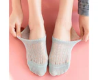 1 Pair Women Socks Invisible Super Breathable Soft Fabric High Elasticity See-through Mesh Non-slip Sweat Absorption Lady Boat Socks-Sky Blue - Sky Blue