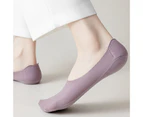 1 Pair Low Cut Socks Deep Mouth Invisible Anti-slip Pad Ice Silk Hypoallergenic Prevent Heel Loss Women Non-slip Invisible Socks for Everyday Life-Purple - Purple