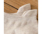 5 Pair Cotton Socks Non-slip Comfortable Breathable Solid Color Wear-resistant Ergonomically Designed Socks for Everyday Life-Beige - Beige