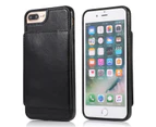 ZY Leather Case for iPhone 7 Plus/8 Plus Phone Case Wallet - Black