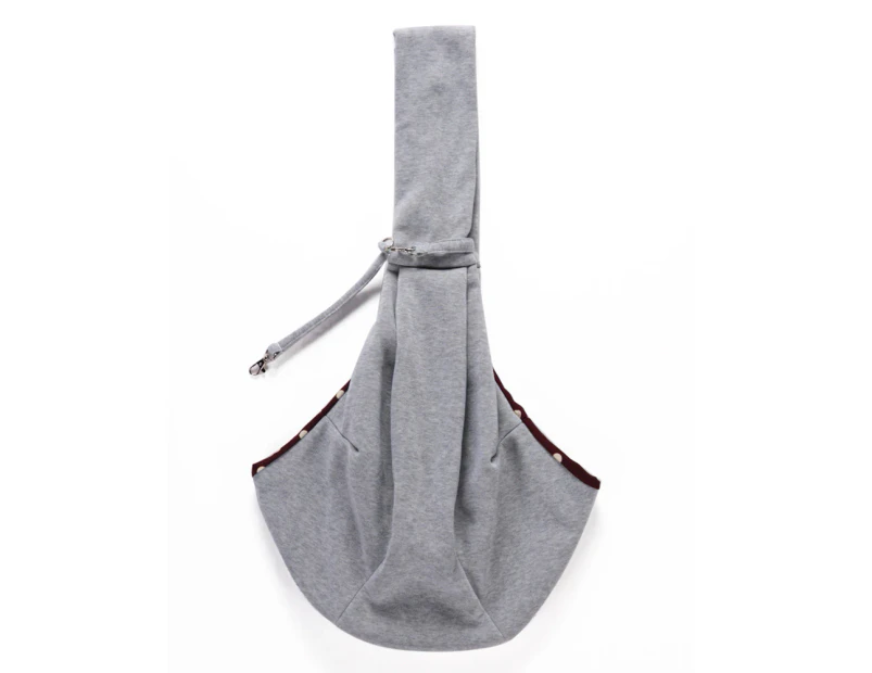Hands-free Small Dog Cat Carrier Bag Travel Double-sided Pouch Shoulder Tote-Grey