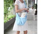 Hands-free Small Dog Cat Carrier Bag Travel Double-sided Pouch Shoulder Tote-Blue