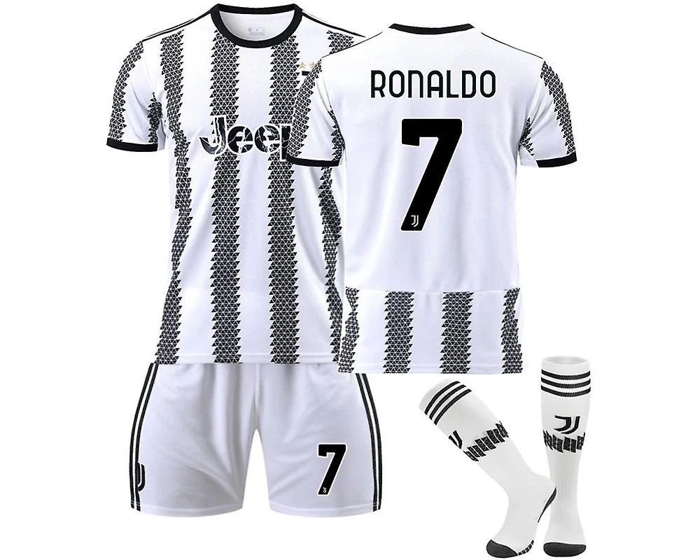 Ronaldo #7 Cr7 Jersey Bianconeri Serie A Juventus 202223 Home Men's Soccer T-shirts Jersey Set Kids Youths